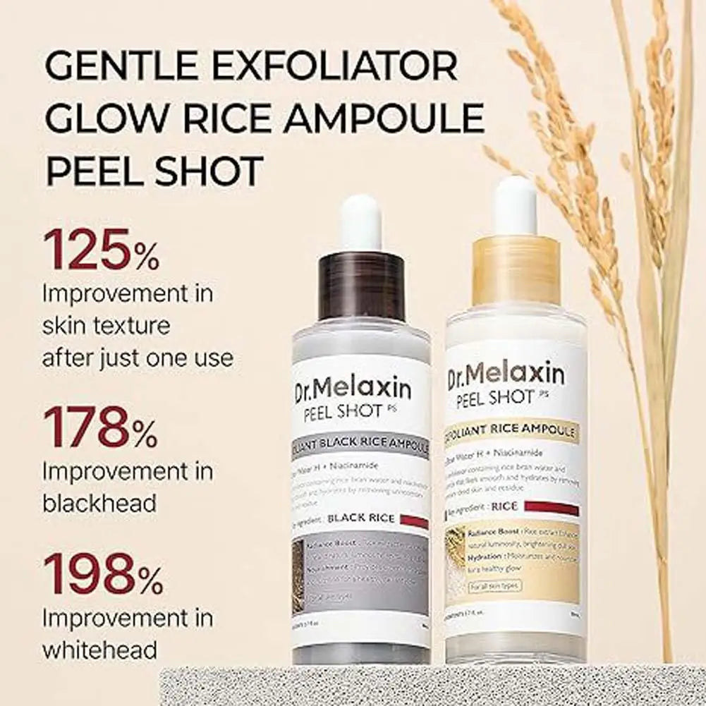 Dr. Melaxin Peel Shot White and Black Rice Exfoliating Essence Deep Moisturizing Hydrating Oil-Control Gentle Skin Care