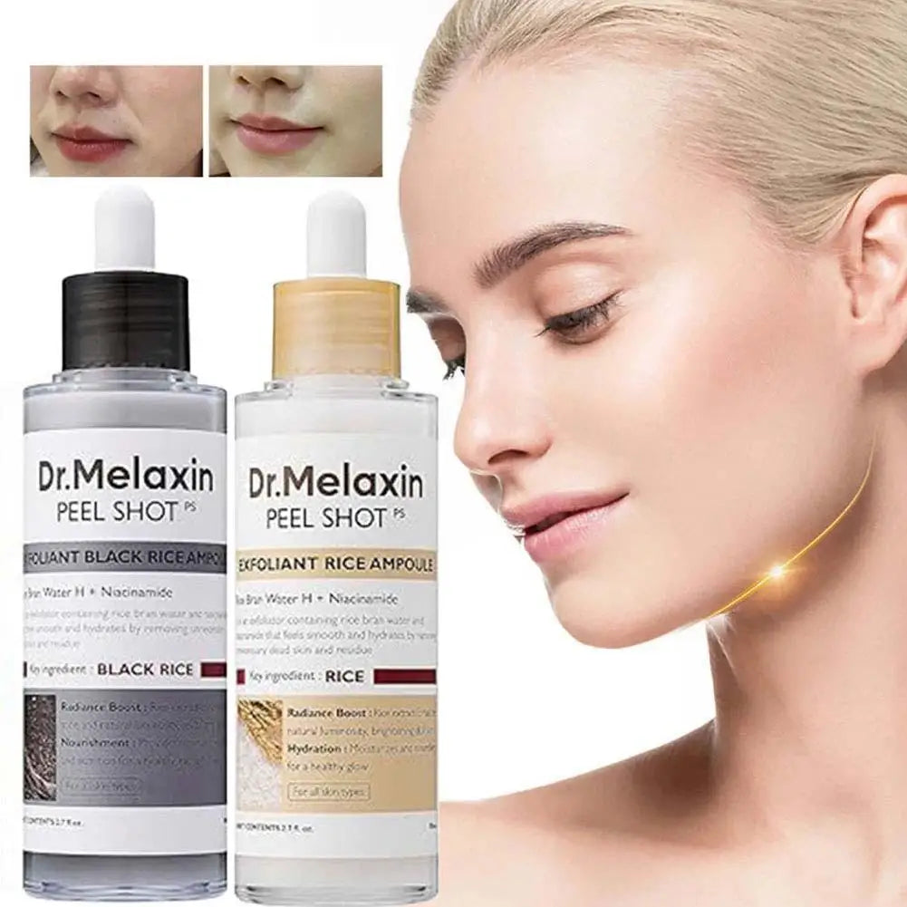 Dr. Melaxin Peel Shot White and Black Rice Exfoliating Essence Deep Moisturizing Hydrating Oil-Control Gentle Skin Care